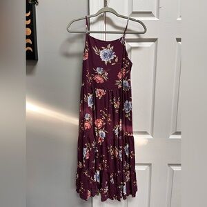 Xhilaration Burgundy Floral Dress